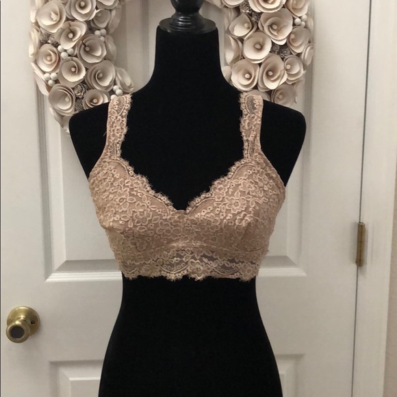 Lucky & Blessed Other - L&B Flower lace bralette strappy back Mocha